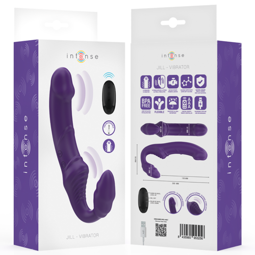 INTENSE - JILL VIBRADOR DOBLE 20 CM VIOLETA CONTROL REMOTO