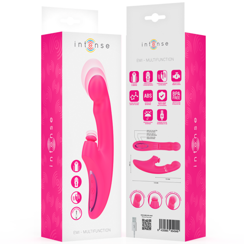INTENSE - EMI VIBRADOR 13,5 CM MULTIFUNCIÓN 3 EN 1 10 VIBRACIONES ROSA