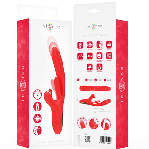 INTENSE - ROSALIA VIBRADOR MULTIFUNCIÓN 3 EN 1 ROJO