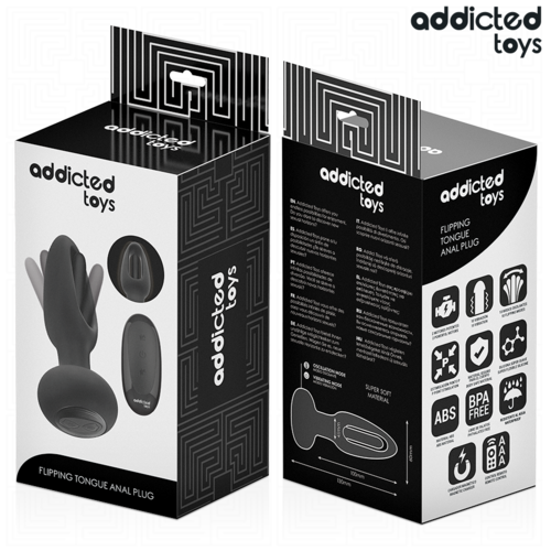 ADDICTED TOYS - PLUG ANAL CON LENGUA VIBRADORA Y CONTROL REMOTO