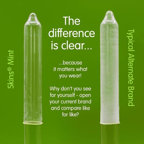 SKINS - PRESERVATIVOS PREMIUM SABOR MENTA PACK 8