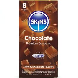 SKINS - PRESERVATIVOS PREMIUM SABOR CHOCOLATE PACK 8