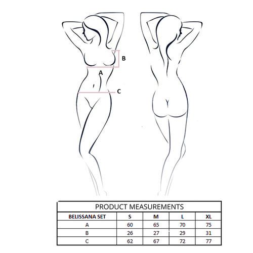 PASSION - BELISSANA SET SUJETADOR + TANGA AZUL L/XL