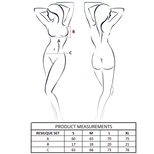 PASSION - RESILQUE SET SUJETADOR + TANGA NEGRO S/M