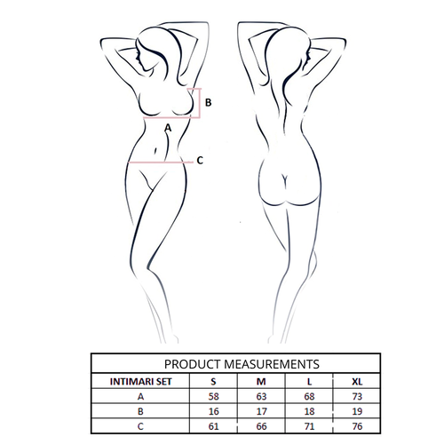 PASSION - INTIMARI SET SUJETADOR + BRAGAS NEGRO S/M