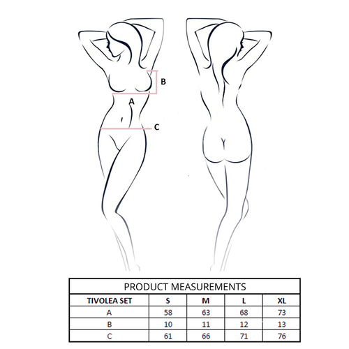 PASSION - TIVOLEA SET SUJETADOR + TANGA NEGRO S/M