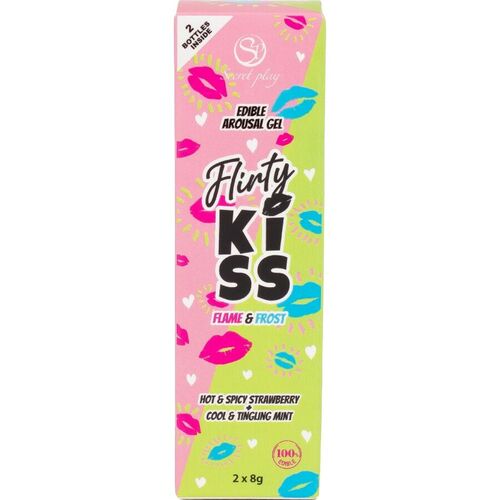 SECRETPLAY - FLIRTY KISS GELES CON EFECTOS SEXO ORAL FRESA & MENTA 2 x 8 GR