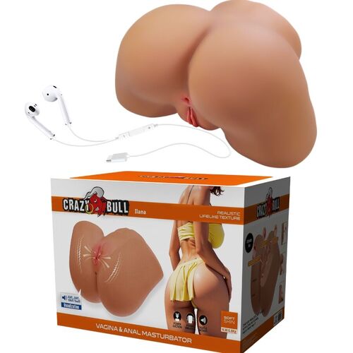 CRAZY BULL - ILANA TRASERO FEMENINO REALISTA VIBRADOR & SUCCIONADOR CON SONIDO 6.8 KG