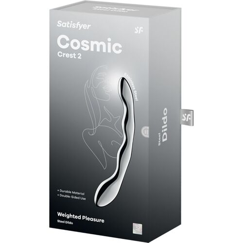 SATISFYER - COSMIC CREST 2 DILDO ACERO INOXIDABLE DOBLE USO