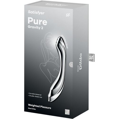 SATISFYER - PURE GRAVITY 2 DILDO ACERO INOXIDABLE DOBLE USO
