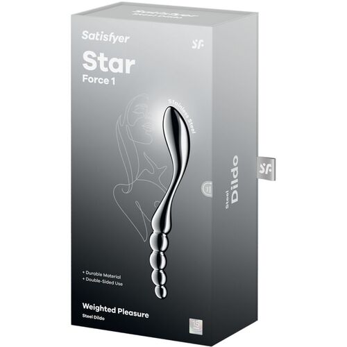 SATISFYER - STAR FORCE 1 DILDO ACERO INOXIDABLE DOBLE USO