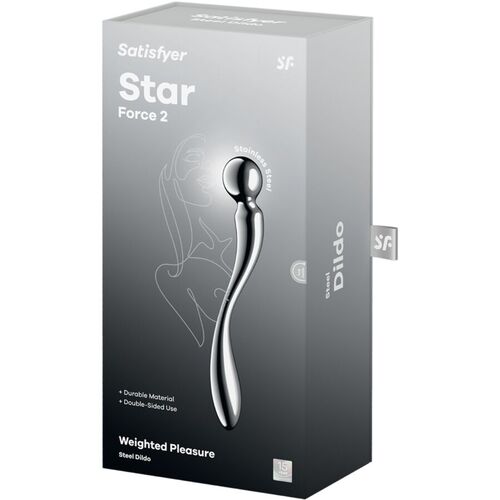 SATISFYER - STAR FORCE 2 DILDO ACERO INOXIDABLE DOBLE USO