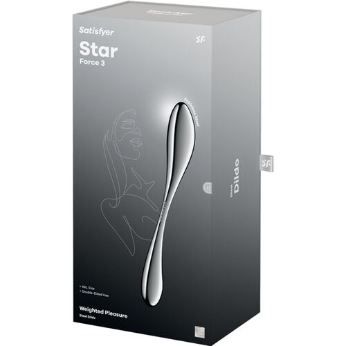 SATISFYER - STAR FORCE 3 DILDO ACERO INOXIDABLE DOBLE USO