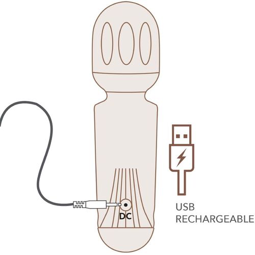 ROCKS-OFF - MINI VARITA RECARGABLE 16 FUNCIONES BURDEOS
