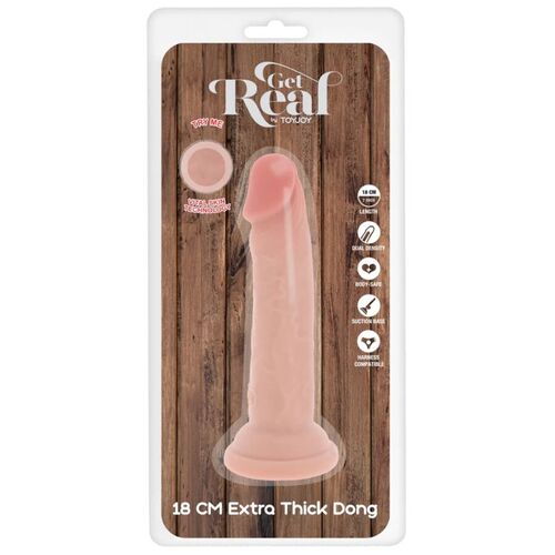 GET REAL - DILDO DELUXE DONG GRUESO DE DOBLE DENSIDAD TPE 18 CM