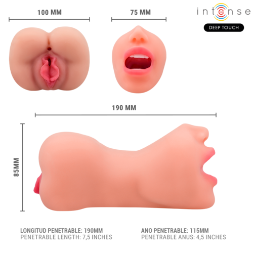 INTENSE DEEP TOUCH - RILEY MASTURBADOR DOBLE BOCA & VAGINA
