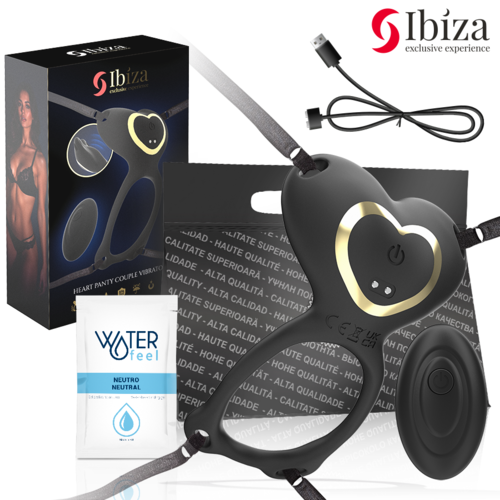 IBIZA - VIBRADOR PARA PAREJAS FORMA DE BRAGUITA CORAZÓN CONTROL REMOTO
