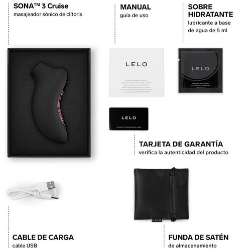 LELO - SONA 3 CRUISE MASAJEADOR SÓNICO DE CLÍTORIS NEGRO
