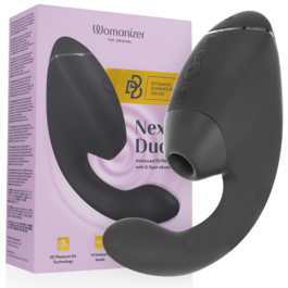 WOMANIZER - DUO NEXT ESTIMULADOR VIBRADOR DUAL CLÍTORIS & PUNTO·G NEGRO