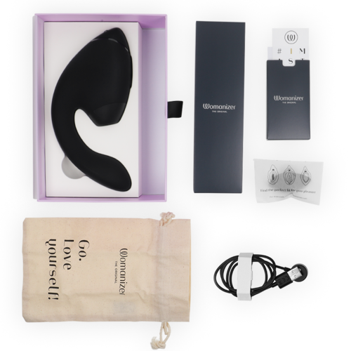 WOMANIZER - DUO NEXT ESTIMULADOR VIBRADOR DUAL CLÍTORIS & PUNTO·G NEGRO
