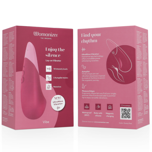 WOMANIZER - VIBE VIBRADOR LAY-ON SILENCIOSO ROSA OSCURO
