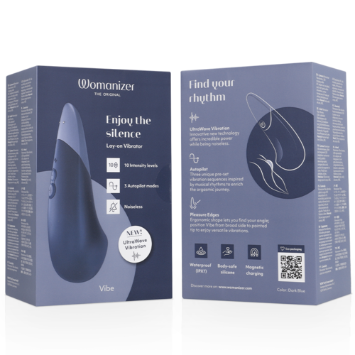 WOMANIZER - VIBE VIBRADOR LAY-ON SILENCIOSO AZUL OSCURO