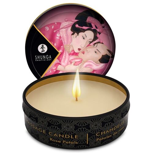 SHUNGA MINI CARESS BY CANDELIGHT VELA MASAJE ROSAS 30ML