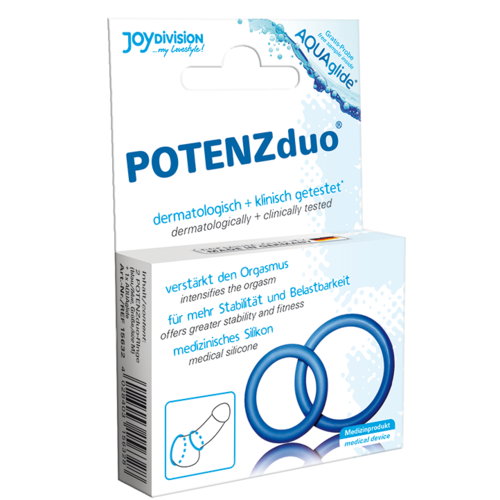 POTENZ DUO AZUL ANILLOS PENE PEQUEO ( SIZE S)