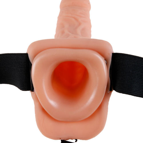 FETISH FANTASY SERIES 9" HOLLOW STRAP-ON WITH BALLS 22.9CM NATURAL