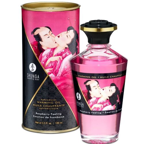 SHUNGA ACEITE MASAJE EFECTO CALOR SABOR INTENSO FRAMBUESA 100 ML