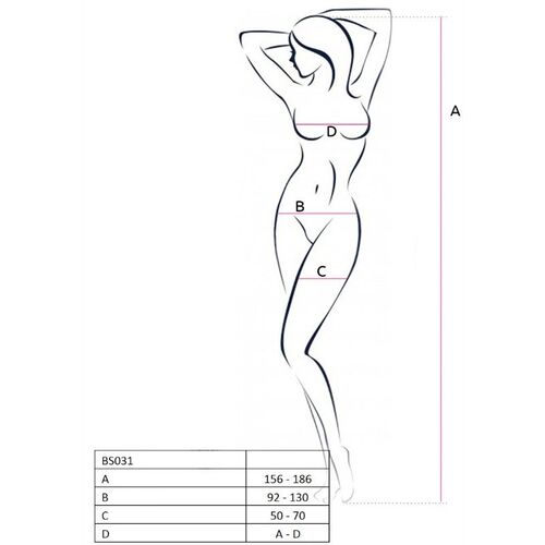 PASSION WOMAN BS031 BODYSTOCKING NEGRO TALLA UNICA