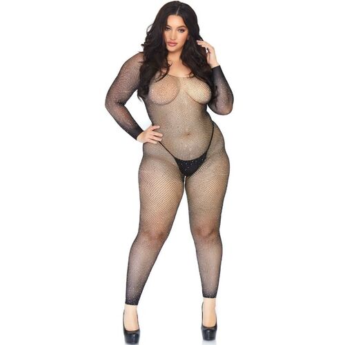 LEG AVENUE BODYSTOCKING EN RED CON BRILLANTE 1X-2X