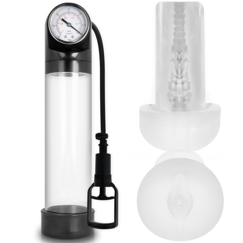 PUMP ADDICTED - BOMBA ERECCIN RX9 TRANSPARENTE CON MASTURBADOR