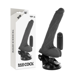 BASECOCK - VIBRADOR REALÍSTICO CONTROL REMOTO NATURAL CON TESTÍCULOS 20 CM -O- 4 CM