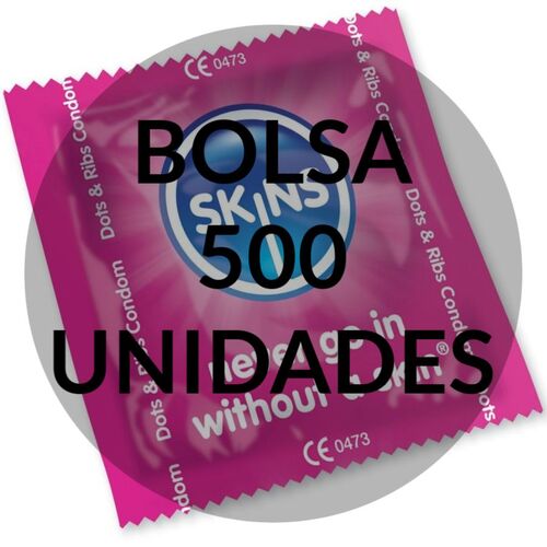 SKINS PRESERVATIVOS PUNTOS & ESTRAS BOLSA 500 UDS