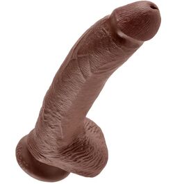 KING COCK - 9 PENE REALÍSTICO MARRÓN 22.9 CM