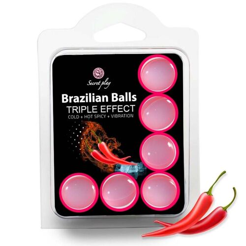 SECRETPLAY - SET 6 BRAZILIAN BALLS TRIPLE EFECTO