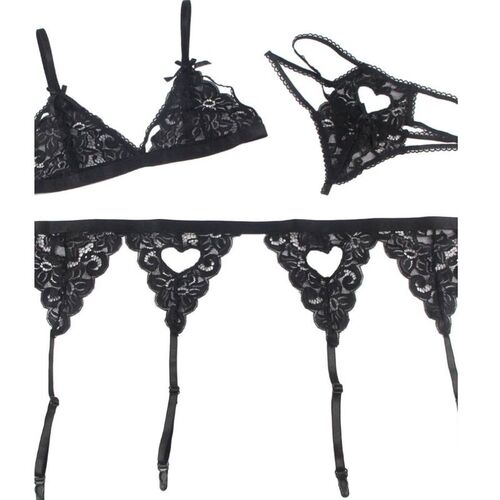 SUBBLIME SET - TRES PIEZAS SUJETADOR + LIGUERO + TANGA S/M