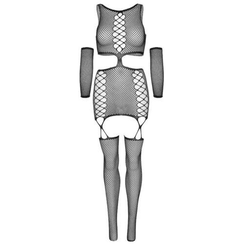 LEG AVENUE VESTIDO CON LIGUERO Y GUANTES TALLA UNICA