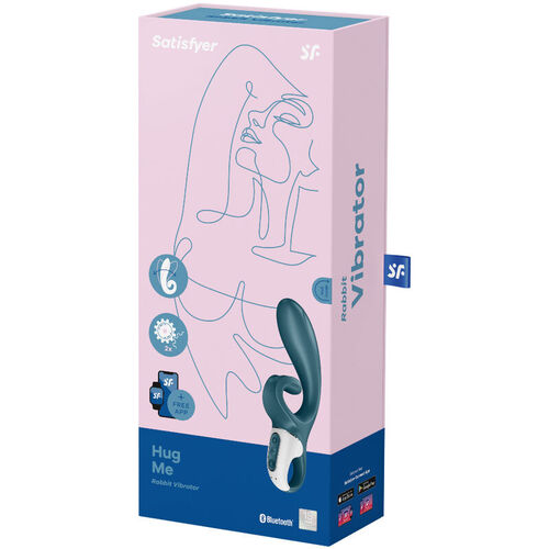 SATISFYER - HUG ME VIBRADOR RABBIT APP AZUL