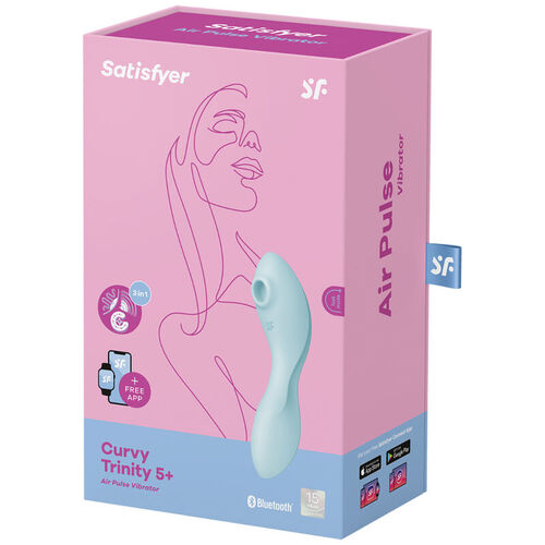 SATISFYER - CURVY TRINITY 5 ESTIMULADOR Y VIBRADOR APP AZUL