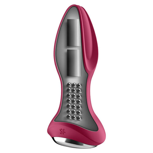 SATISFYER - ROTATOR PLUG 2+ PLUG VIBRADOR APP ROJO