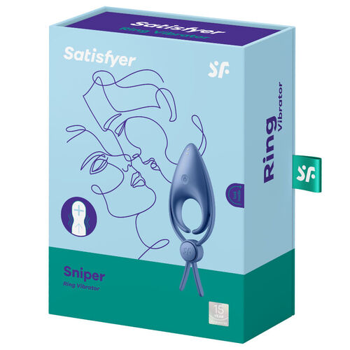 SATISFYER SNIPER ANILLO VIBRADOR AZUL