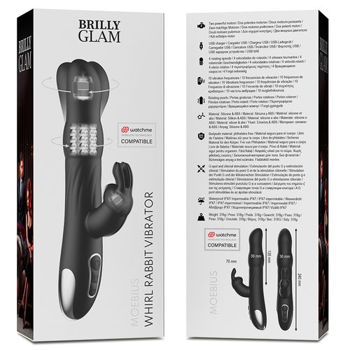 BRILLY GLAM - MOEBIUS RABBIT VIBRATOR & ROTATOR COMPATIBLE CON WATCHME WIRELESS TECHNOLOGY