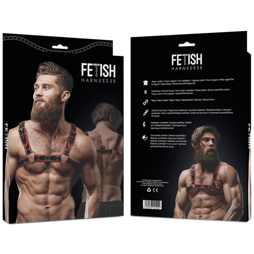 FETISH SUBMISSIVE ATTITUDE - ARNS ECOPIEL PECHO HOMBRE NEGRO/ROJO