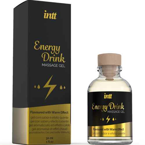 INTT MASSAGE & ORAL SEX - GEL DE MASAJE CON SABOR A BEBIDA ENERGETCA Y EFECTO CALOR